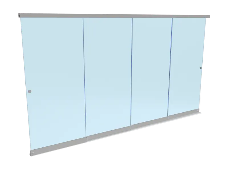 Caractéristiques techniques du Coulissant Panoramique Glass Systems, la solution cloison en verre pour fermer terrasse, balcon, pergola, loggia