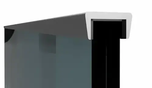 Main-courante garde-corps transparent de forme carré faible largeur