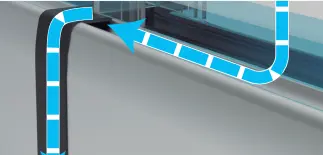Système de drainage de condensation pour la Paroi en Verre Rétractable Glass Systems