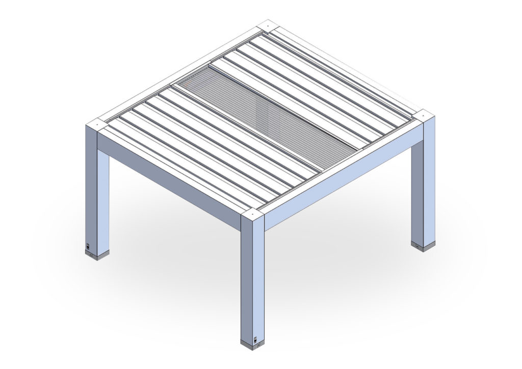 Pergola avec puits de lumière