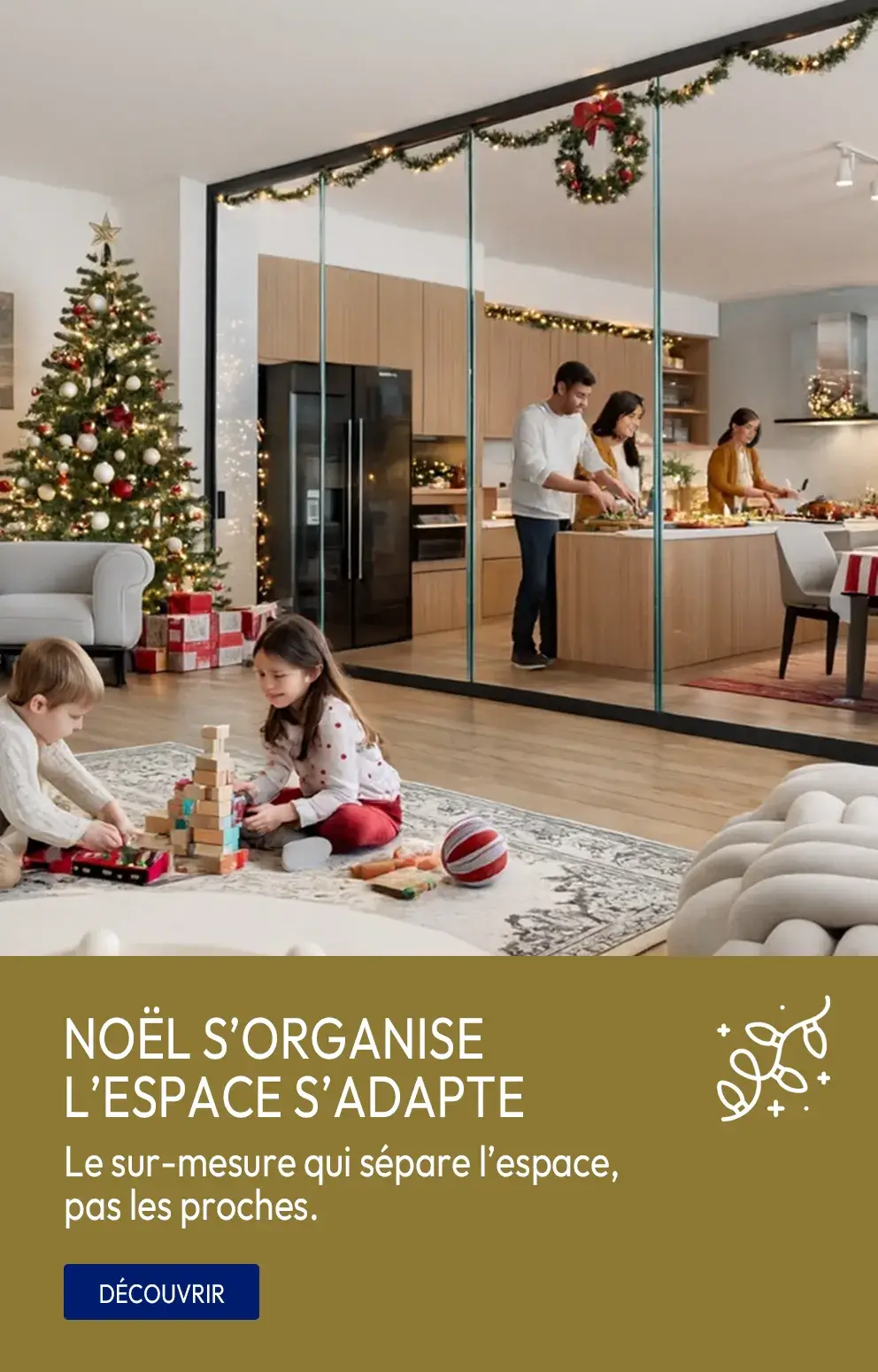 Systeme de fermeture en verre panoramique sur mesure pour séparer une pièce