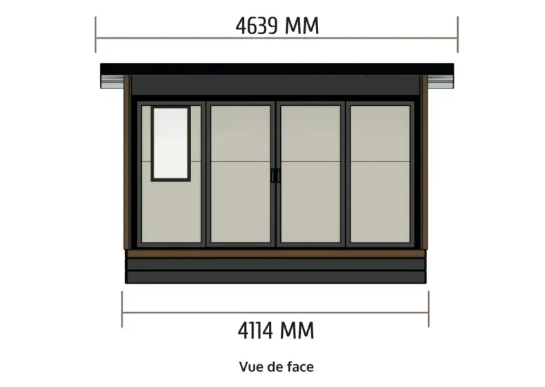 vue de face de l'Annexe, studio de jardin habitable Glass Systems