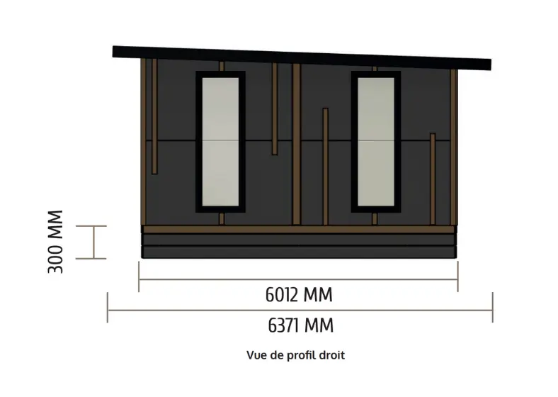 vue latérale droite de l'Annexe, studio de jardin habitable Glass Systems