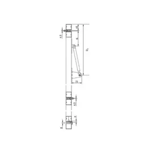 Vue technique latérale du système fermé pour brise-soleil horizontal volet papillon