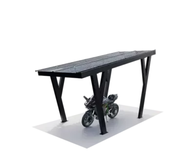 Système de drainage libre, élements compris dans la structure de la Carport Photovoltaique en aluminium Glass Systems