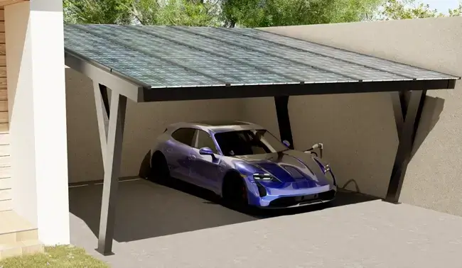Carport Photovoltaïque sur mesure pour une terasse de café