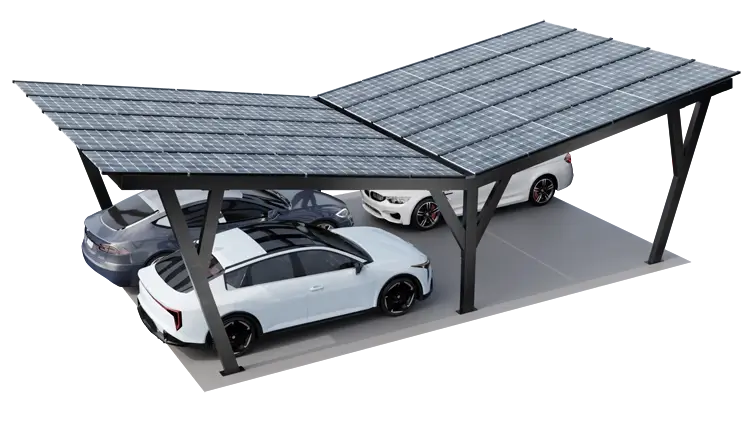 Poteau déporté, équipement optionnel de la Carport Photovoltaique