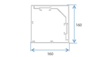 Dimensions des poteaux fermés du Glass Concept soutenant la structure de l'ombrière