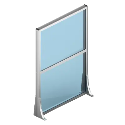 modèle paravent extérieur fixe en verre et aluminium avec profilé en son centre