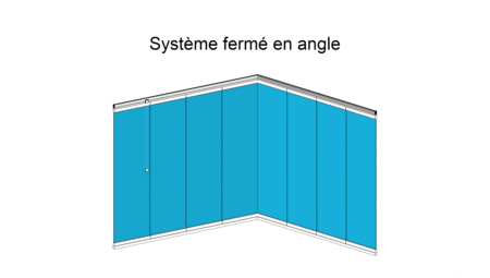 Configuration en angle de la Paroi en Verre Rétractable Glass Systems