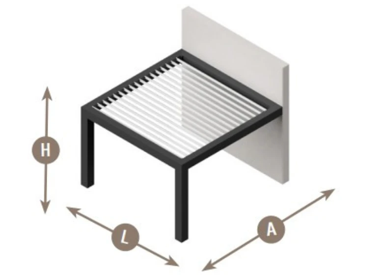 configuration pergola bioclimatique adossée au mur par Glass Systems