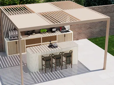 Pergola lames pool house