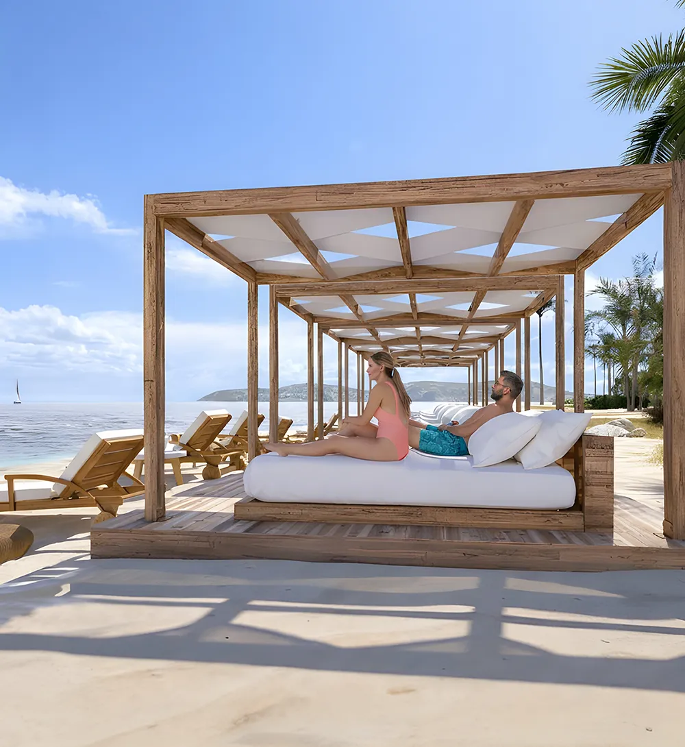 chauffage infrarouge pergola bioclimatique autoportées en aluminium de couleur grise avec lames orientables motorisées