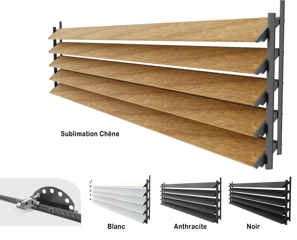 persiennes orientables en kit pour pergola deco autoportées en aluminium