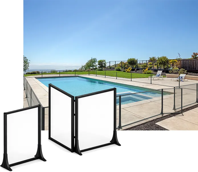 configurations sur mesure de garde-corps en verre avec poteaux alu