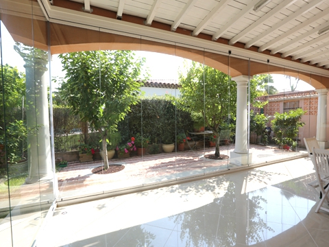 Mur de verre fermeture de terrasse