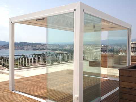 Fermeture pour pergola lame orientable