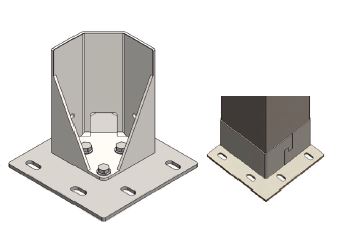 Support sol réglable avec platine inox laqué