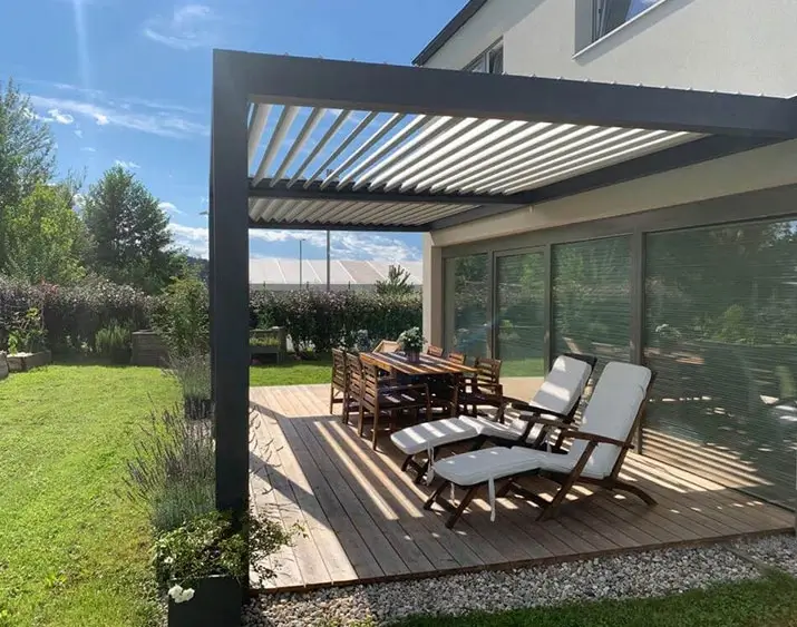 Leivo Systems, fournisseur de pergolas, carports et abris de jardin