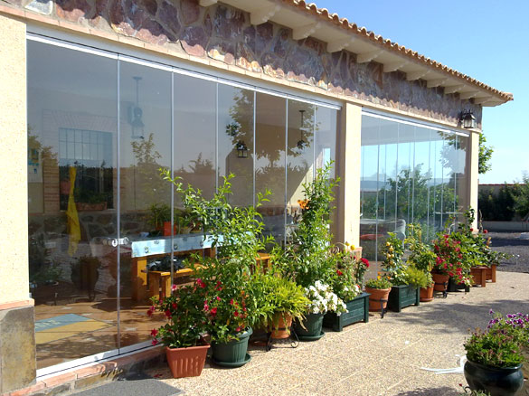 Fermeture de véranda en verre