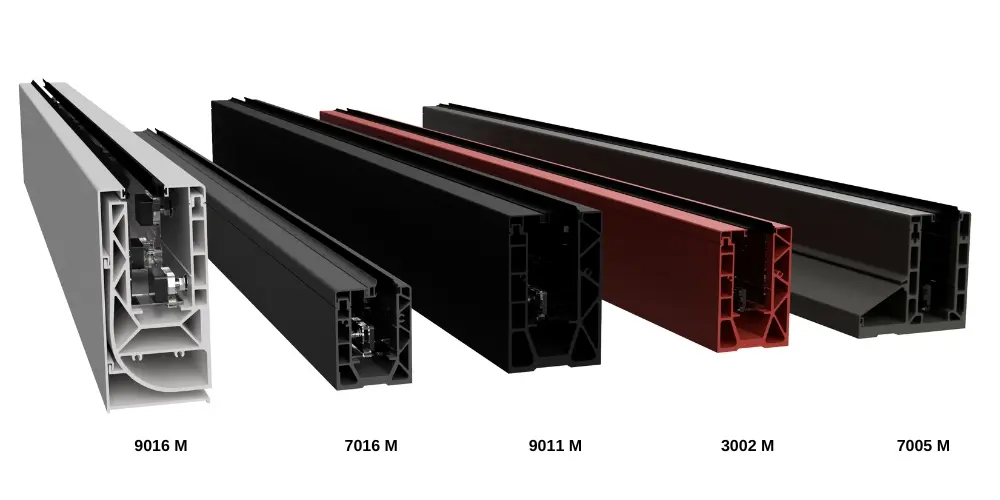 exemple de couleurs pour le profilé du garde corps Glass Systems