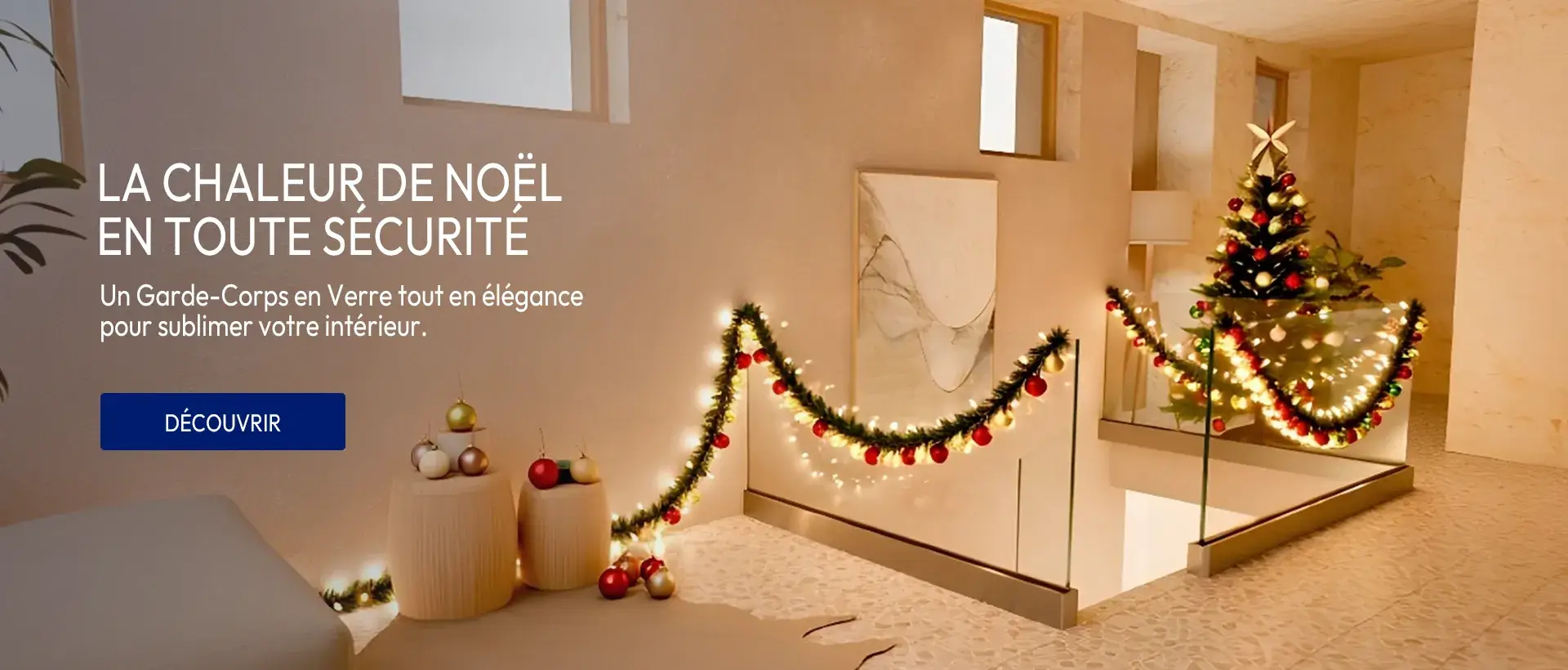 Une nouveauté du Garde-Corps en Verre : le Profilé pour LED vient se fixer au profilé du garde-corps pour illuminer l'extérieur du balcon