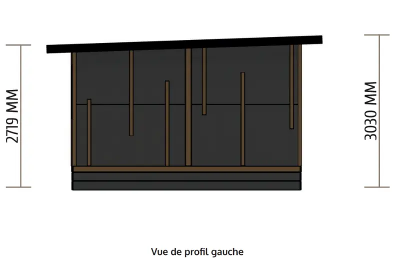 vue latérale gauche de l'Annexe, studio de jardin habitable Glass Systems