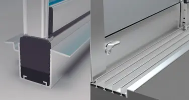 Options rails encastrés pour système de fermeture en verre du Glass Concept