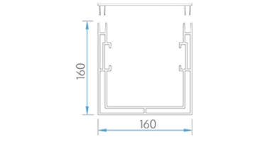 Dimensions des poteaux en U du Glass Concept soutenant la structure de l'ombrière