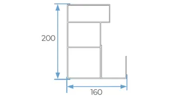 Dimensions des poutres soutenant le système de fermeture en verre et le toit d'ombrage du Glass Concept