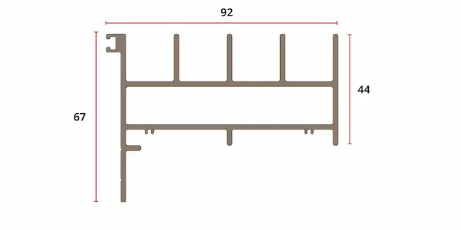 Schema Rail Bas de la Moustiquaire Coulissante Glass Systems