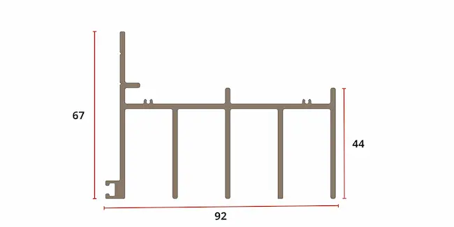 Schema Rail Haut de la Moustiquaire Coulissante Glass Systems