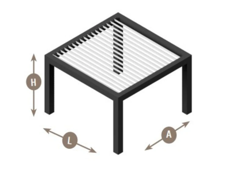 configuration de la pergola bioclimatique autoportée Glass Systems