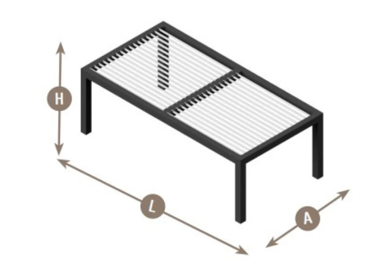 configuration pergola bioclimatique en duplex