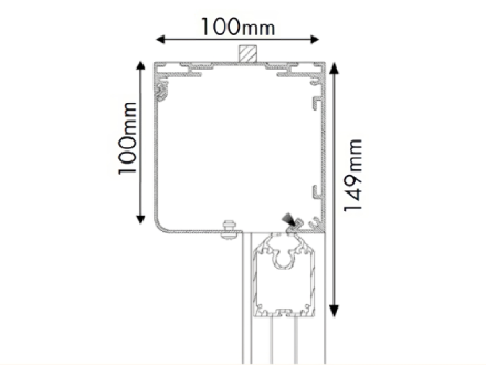 Coffre modèle 100 pour store vertical zip jusqu'à 3000 mm de hauteur et largeur